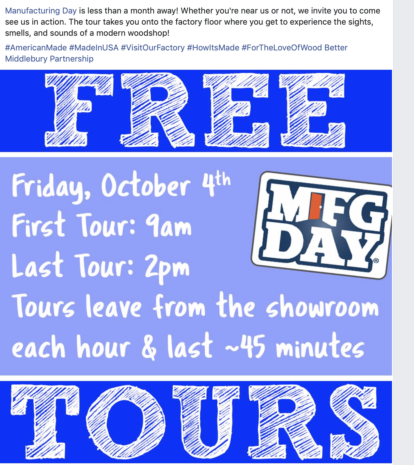 Free Manufacturing Day Factory Tour - Maple Landmark