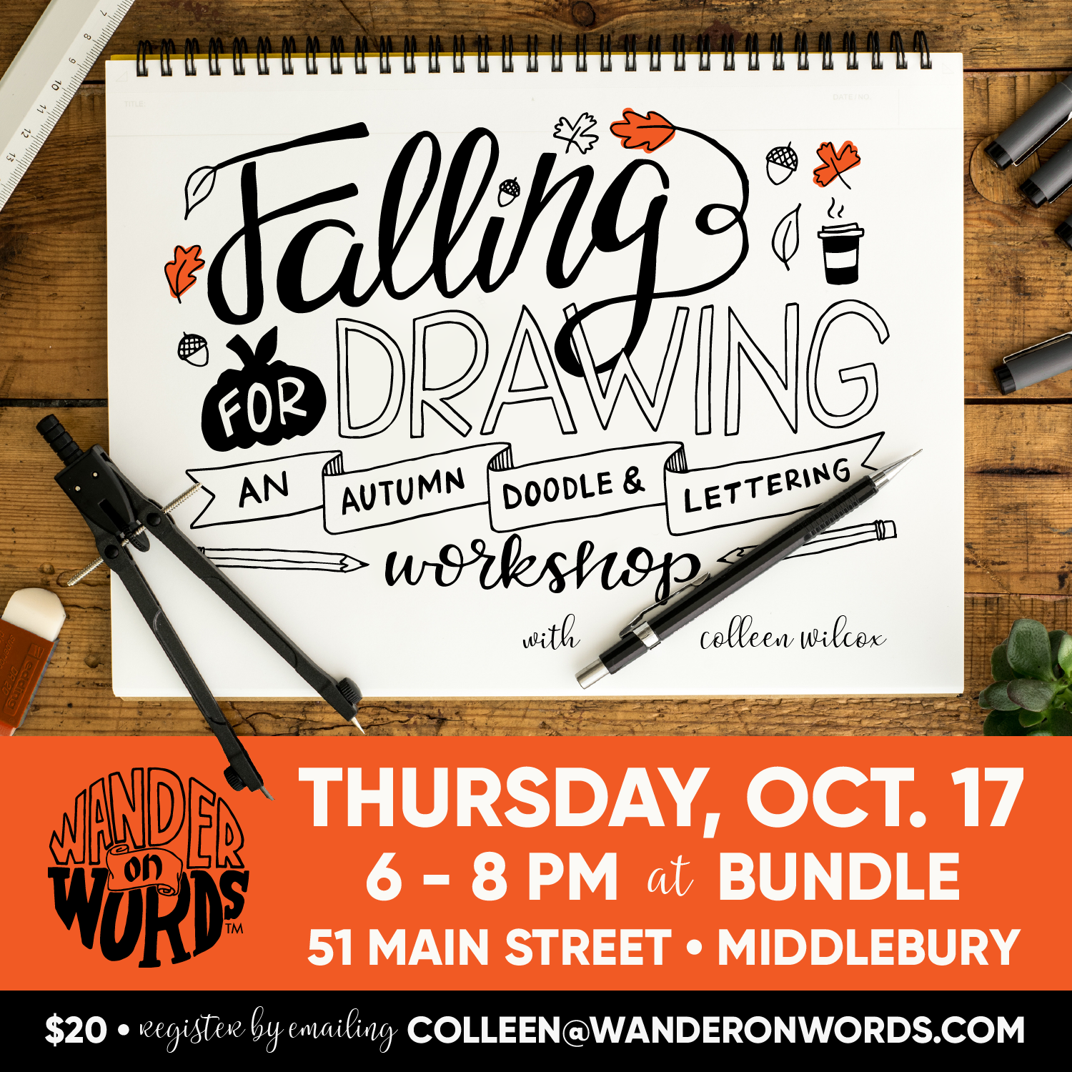 Falling for Drawing: An Autumn Doodle & Lettering Workshop