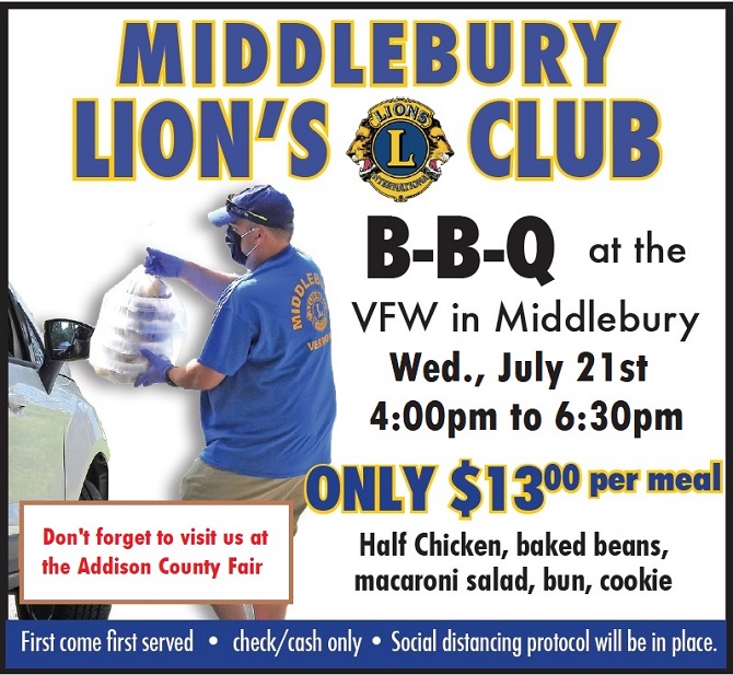 Middlebury Lions Club Chicken BBQ - July edition